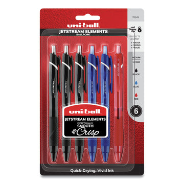 uni-ball® Jetstream Elements Ballpoint Pen, Retractable, Medium 1 Mm, Assorted Ink And Barrel Colors, 6-pack freeshipping - TVN Wholesale